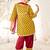 Girl tween cotton kurta set with dupatta - mustard floral print traditional wear rakhi  designer ethnic festival outfit
