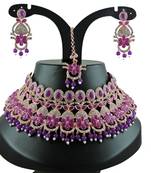 Purple designer function wear ad necklace set