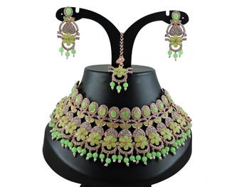 Multicolor designer function wear ad necklace set 1