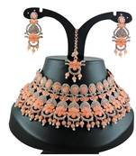 Orange designer function wear ad necklace set