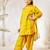 Girl's silk kurta set with dupatta - mustard sequin embroidered traditional ethnic wear raksha bandhan wedding outfit