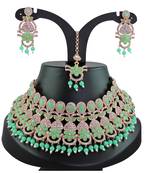 Green designer function wear ad necklace set