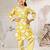 Girl's yellow cotton kurta pyjama set - floral print traditional raksha bandhan summer casual festive wear (22-30)