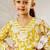 Girl's yellow cotton kurta pyjama set - floral print traditional raksha bandhan summer casual festive wear (22-30)