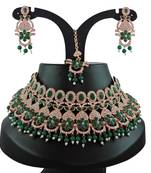Green designer function wear ad necklace set