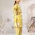 Girl's yellow cotton kurta pyjama set - floral print traditional raksha bandhan summer casual festive wear (22-30)
