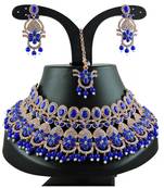 Blue designer function wear ad necklace set