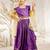 Girl's Traditional Purple Silk Lehenga Set with Thread Embroidery and Gold Dupatta for Wedding Party Wear (22-30)