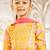 Girl's orange floral print kurta sharara set with dupatta - traditional raksha bandhan ethnic wear for kids (22-30)