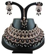 Black designer function wear ad necklace set