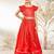 Girl's Traditional Red Silk Lehenga Set with Thread Embroidery and Gold Dupatta for Wedding Party Wear (22-30)