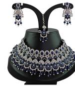 Blue designer function wear ad necklace set
