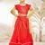 Girl's Traditional Red Silk Lehenga Set with Thread Embroidery and Gold Dupatta for Wedding Party Wear (22-30)