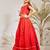 Girl's Traditional Red Silk Lehenga Set with Thread Embroidery and Gold Dupatta for Wedding Party Wear (22-30)