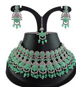 Green designer function wear ad necklace set