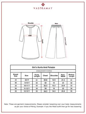 Girl's traditional raksha bandhan outfit - red rayon kurta palazzo set with organza dupatta for festival wear 5