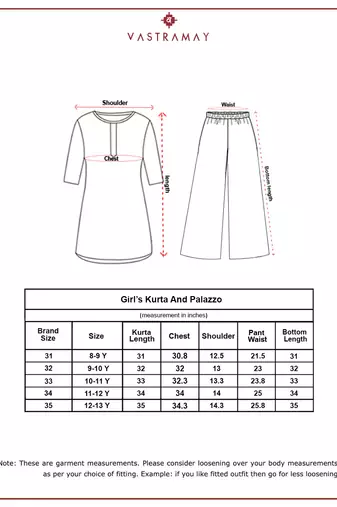 Girl's traditional raksha bandhan outfit - red rayon kurta palazzo set with organza dupatta for festival wear