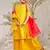 Girl's traditional raksha bandhan outfit - mustard rayon kurta palazzo set with organza dupatta for festival wear