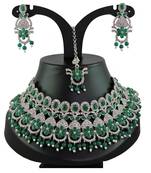 Green designer function wear ad necklace set