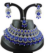 Blue designer function wear ad necklace set