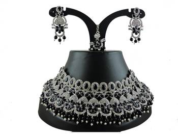 Black designer function wear ad necklace set 1