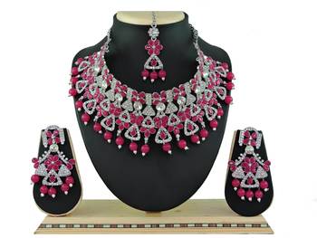 Red designer function wear ad necklace set 1