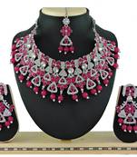 Red designer function wear ad necklace set