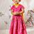 Girl's Traditional Pink Cotton Lehenga Set with Floral Print and Dupatta for Wedding Festival Wear (22-30)