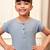 Girl's aqua cotton yoga kurta set with straight pants for kids (age 9-15 years)