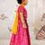 Girl's Traditional Pink Cotton Lehenga Set with Floral Print and Dupatta for Wedding Festival Wear (22-30)
