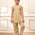 Girl's chiku cotton yoga kurta set with straight pants for kids (age 9-15 years)