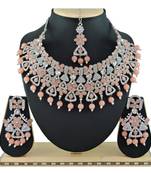 Orange designer function wear ad necklace set