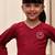 Girl's maroon embroidered cotton yoga kurta set with white harem pants (age 9-15 years)
