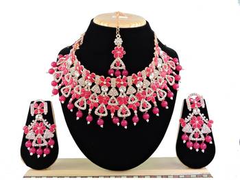 Red designer function wear ad necklace set 1