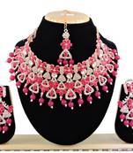 Red designer function wear ad necklace set