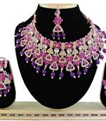 Purple designer function wear ad necklace set