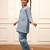 Girl's aqua cotton kurta set with kantha embroidery