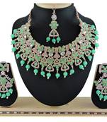 Green designer function wear ad necklace set