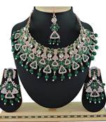 Green designer function wear ad necklace set