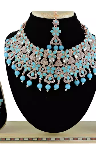 Turquoise designer function wear ad necklace set