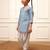 Girl's aqua cotton kurta and harem pant set with kantha