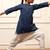 Girl's navy blue cotton kurta and harem pant set with kantha