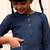 Girl's navy blue cotton kurta and harem pant set with kantha