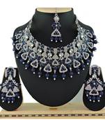Blue designer function wear ad necklace set
