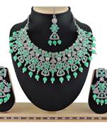 Green designer function wear ad necklace set