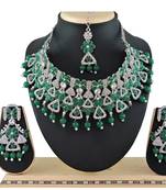 Green designer function wear ad necklace set
