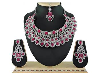 Red designer function wear ad necklace set 1
