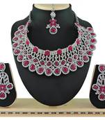 Red designer function wear ad necklace set