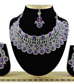 Purple designer function wear ad necklace set