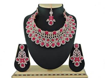 Red designer function wear ad necklace set 1